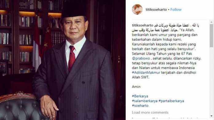 Titiek Soeharto “Rayu” Prabowo?