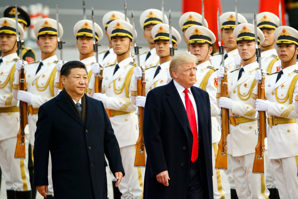 Presiden Tiongkok Xi Jinping dan Presiden Amerika Serikat Donald Trump di Beijing, Tiongkok pada 2017 silam.