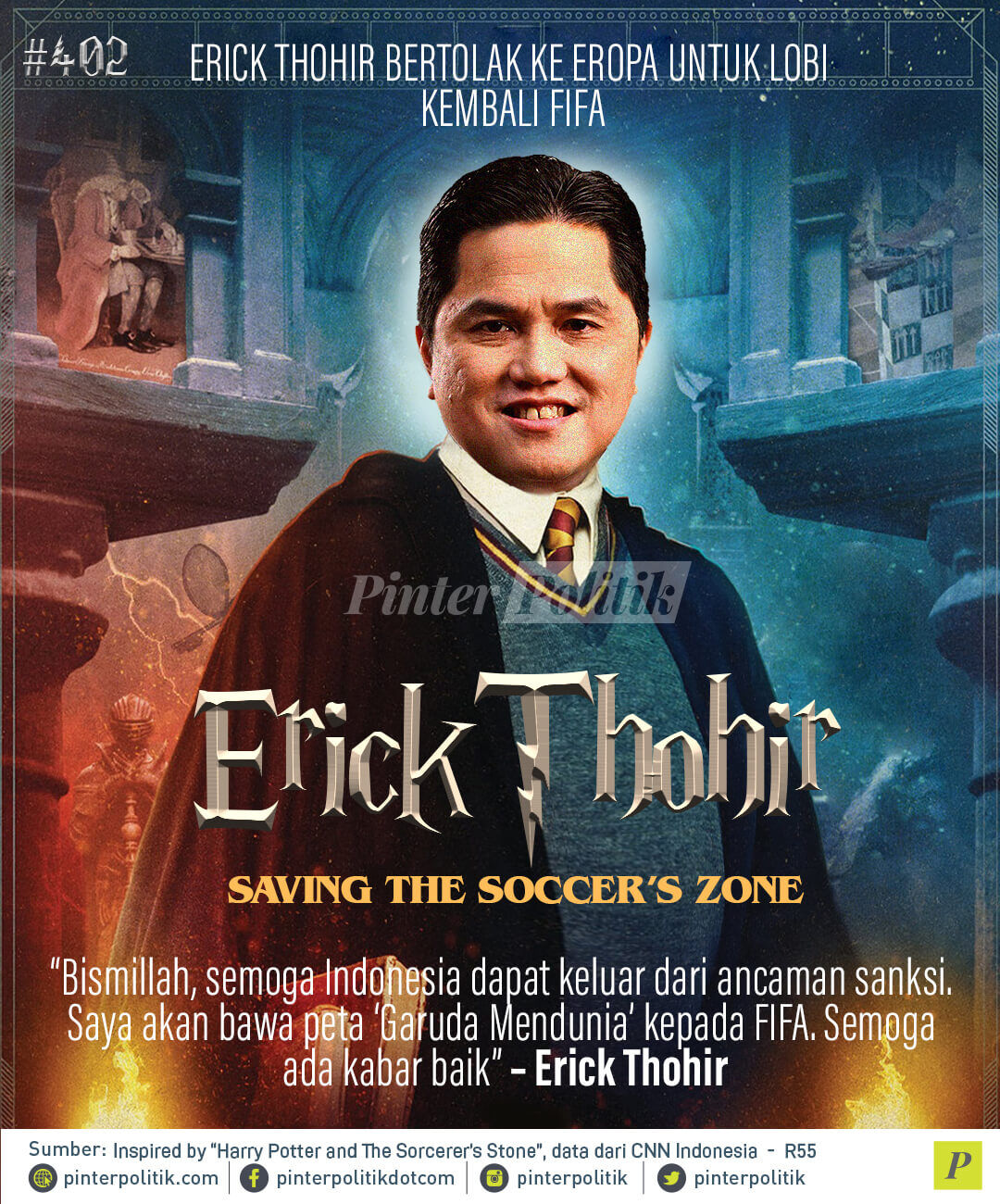 poster erick thohir saving the soccers zone