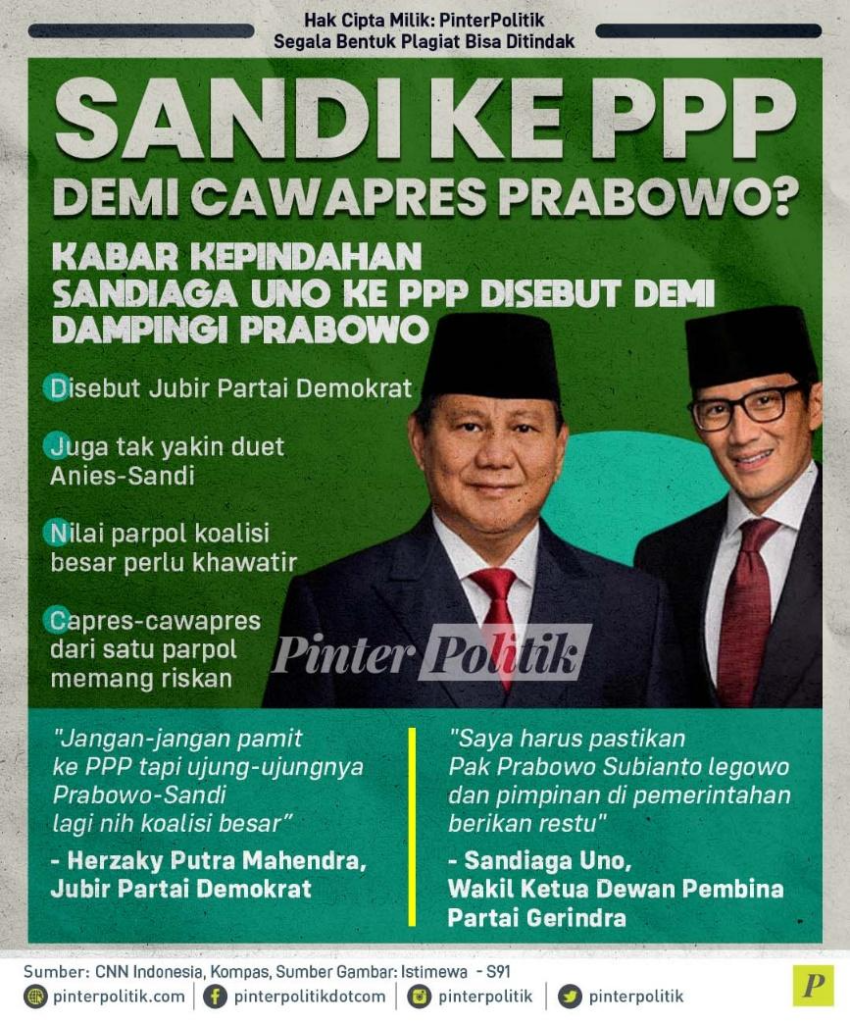 Sandi ke PPP Demi Cawapres Prabowo