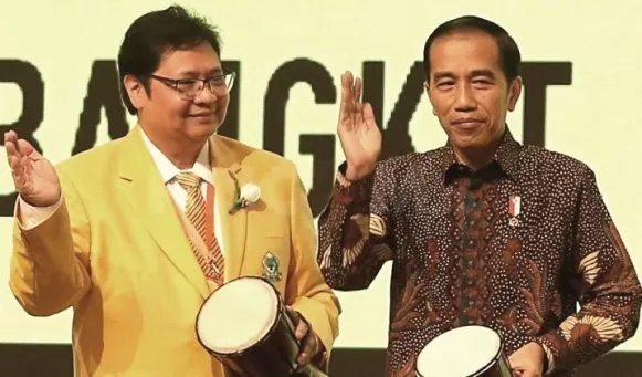JOKOWI BUKA MUNASLUB GOLKAR1 Jokowi Pertahankan Airlangga?
