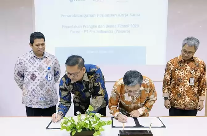 Perum Peruri dan PT Pos Indonesia Kerjasama Cetak Prangko dan Benda Filateli 2020