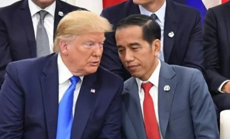 Presiden Jokowi bersama dengan Presiden AS Donald Trump