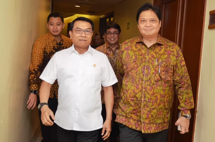 KSP Moeldoko bersama dengan Menko Perekonomian Airlangga Hartarto