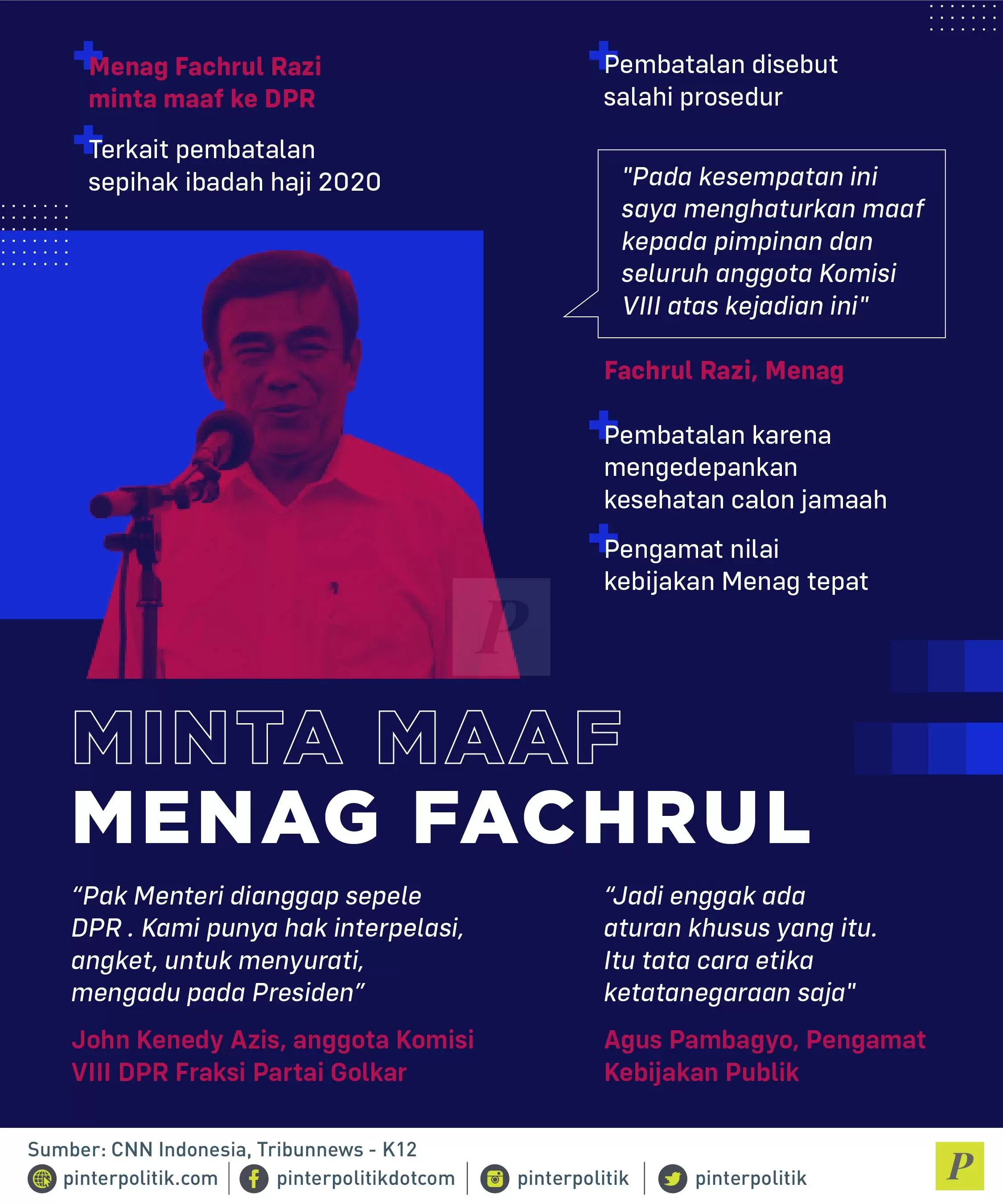 Fachrul Razi minta maaf ke DPR.