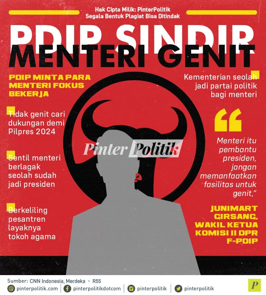 infografis pdip sindir menteri genit