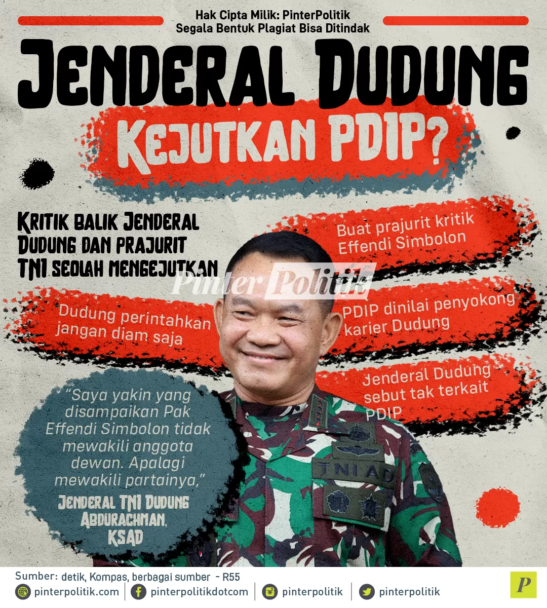 infografis jenderal dudung kejutkan pdip