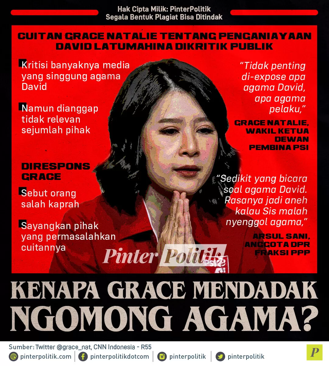 infografis kenapa grace mendadak ngomong agama