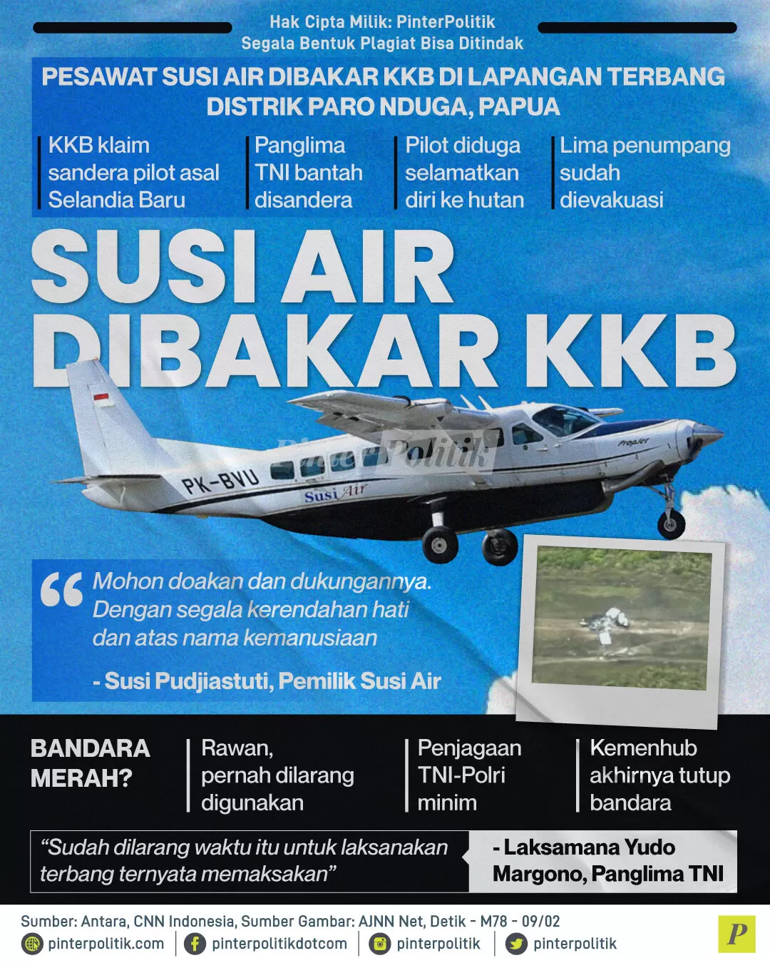 susi air dibakar kkb ed.