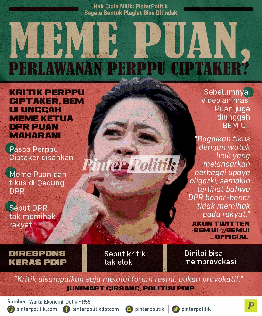 infografis meme puan perlawanan perppu ciptaker