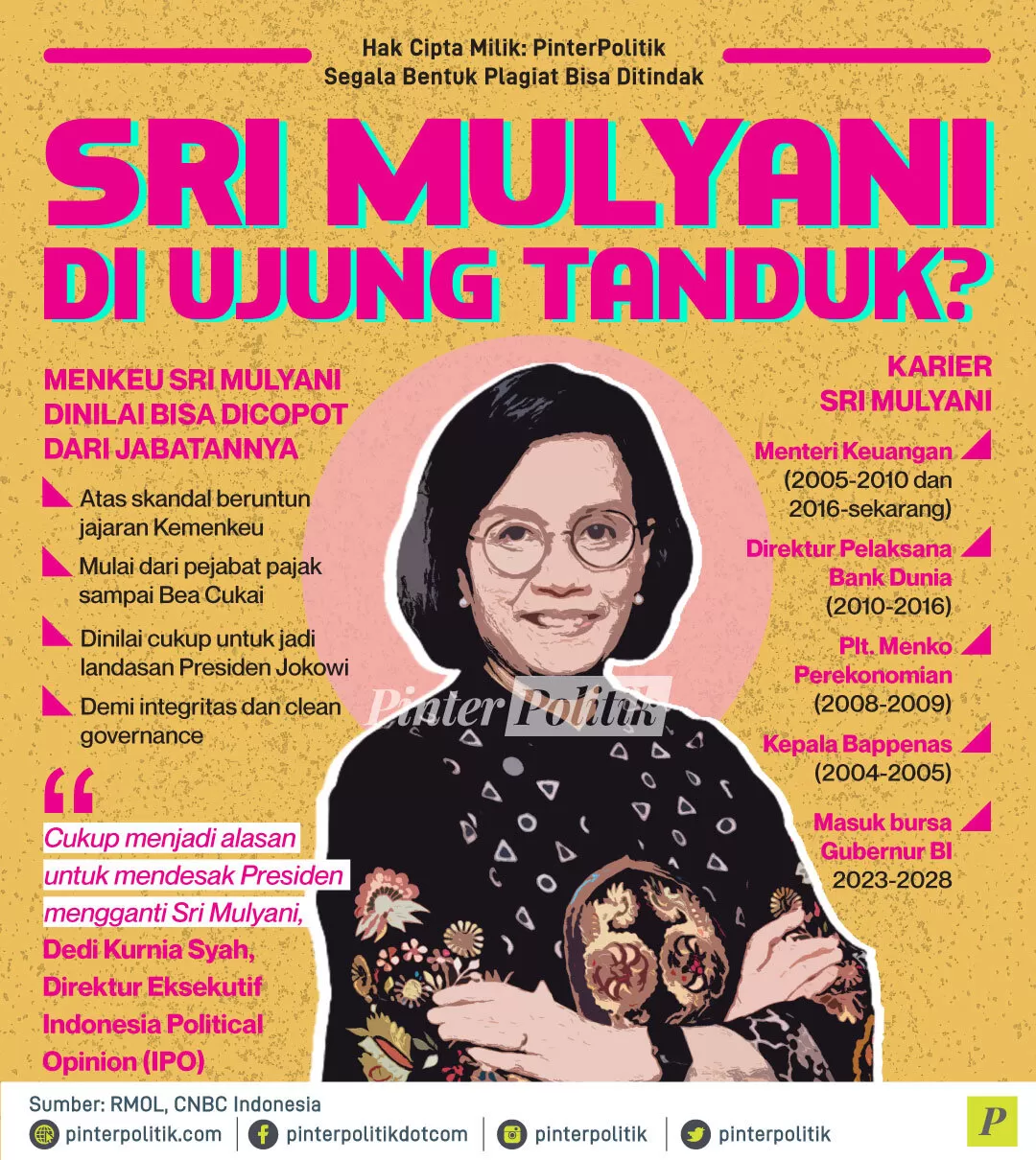 infografis sri mulyani di ujung tanduk