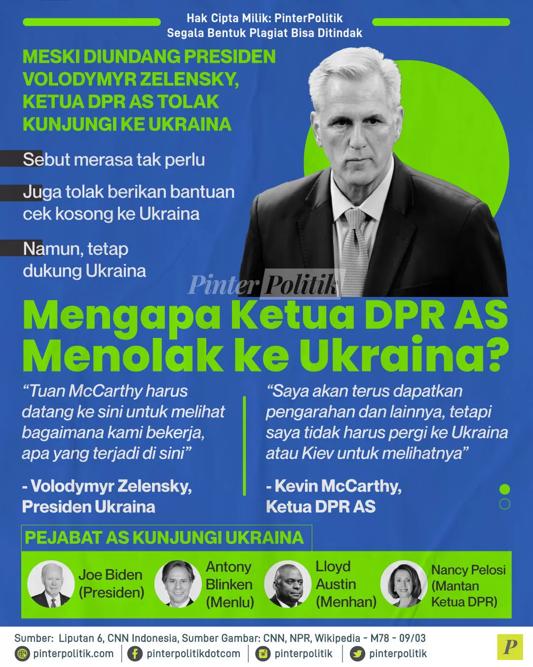 mengapa ketua dpr as menolak ke ukraina