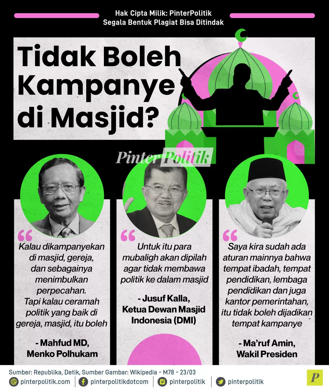 tidak boleh kampanye di masjid