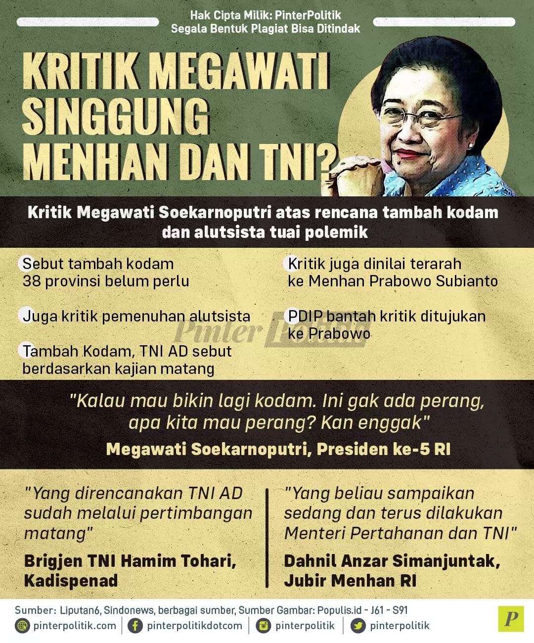 kritik megawati singgung menhan dan tni