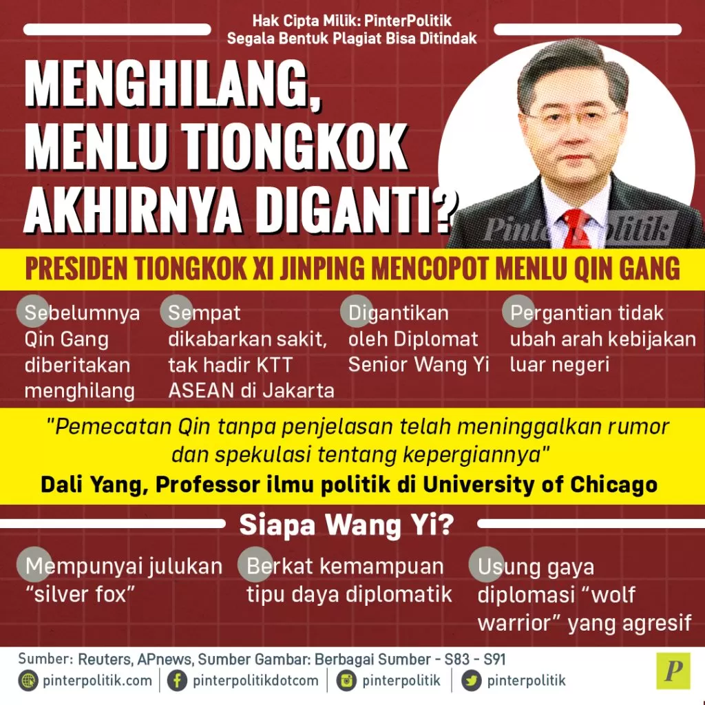 menghilang menlu tiongkok akhirnya diganti