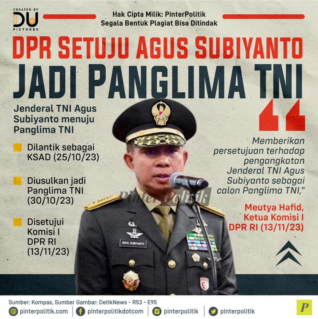 dpr setuju agus subiyanto jadi panglima tni