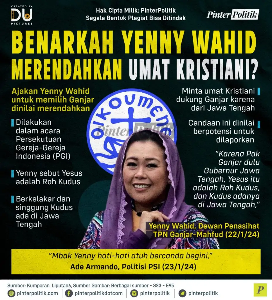 benarkah yenny wahid merendahkan umat kristiani