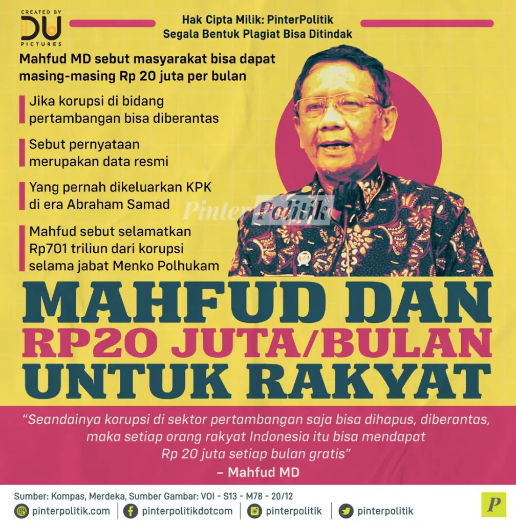 mahfud dan 20 juta per bulan untuk rakyat