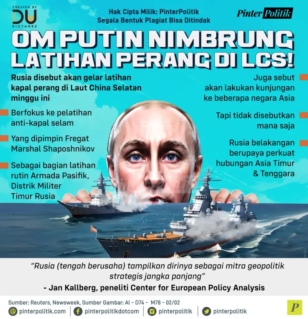 om putin nimbrung latihan perang di lcs