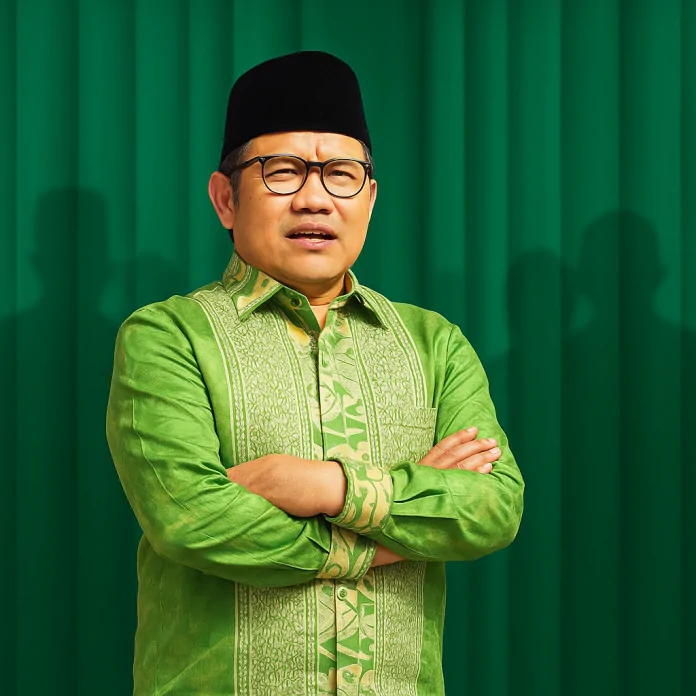 20250817 1829 muhaimin iskandar di podium remix 01k2vwkjjmffz8yej6y8hseb35