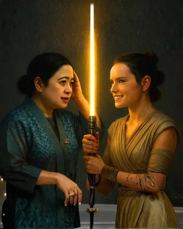 Ilustrasi Puan Maharani dan Rey Skywalker