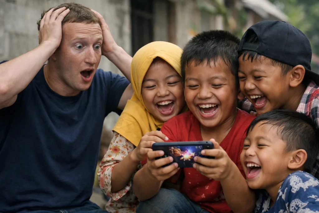 20260111 1550 zuckerberg tercengang anak bahagia simple compose 01kep3z7kpe08tbjn31eea5fxg