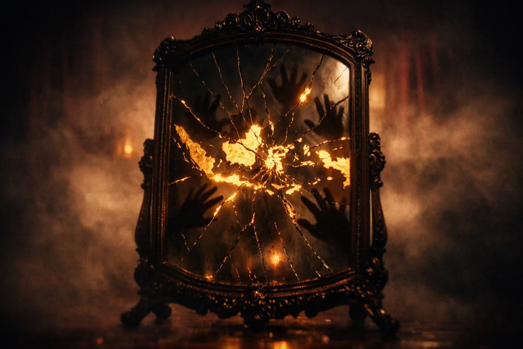20260316 1805 fractured golden reflection simple compose 01kkv545veecyspxn4xskdr34y