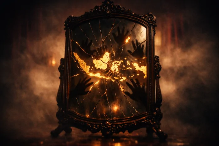 20260316 1805 fractured golden reflection simple compose 01kkv545veecyspxn4xskdr34y