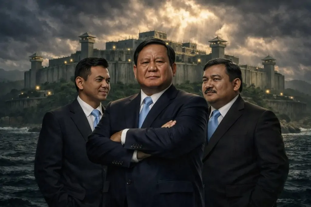 Ilustrasi Prabowo, Silmy karim, dan Agus Adrianto (Gambar: AI- Generated)
