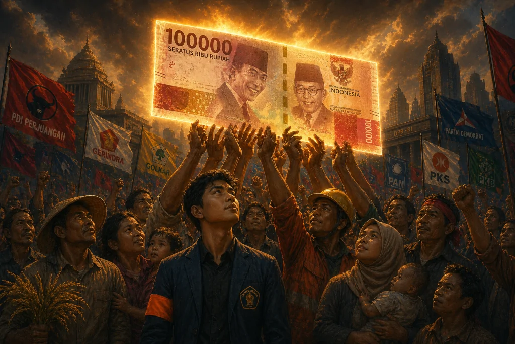Ilustrasi Uang Partai Politik adalah Uangnya Rakyat (Foto: Chat GPT)