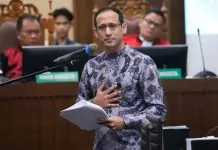 Jebakan Logika Bedah Kasus Nadiem? Nadiem Makarim di persidangan (Sumber: Suara.com)