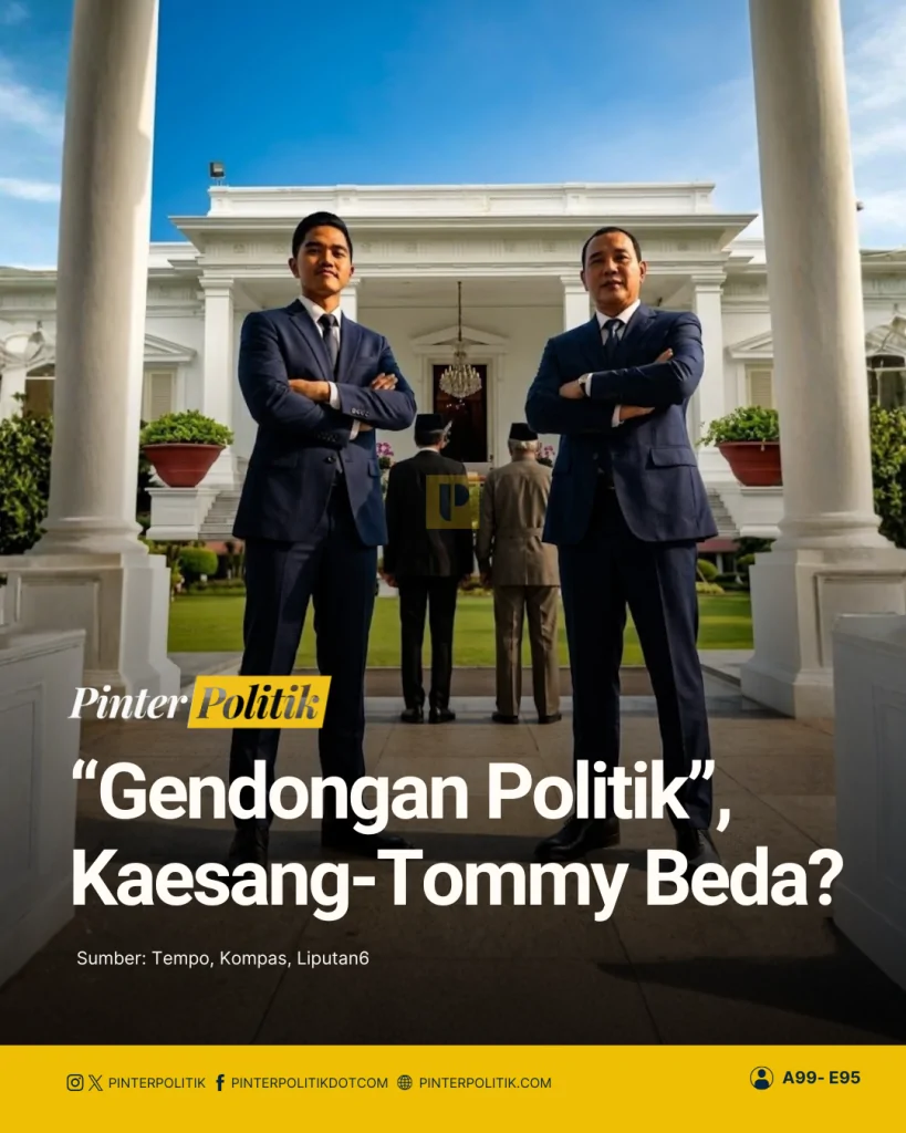 gendongan politik, kaesang tommy beda